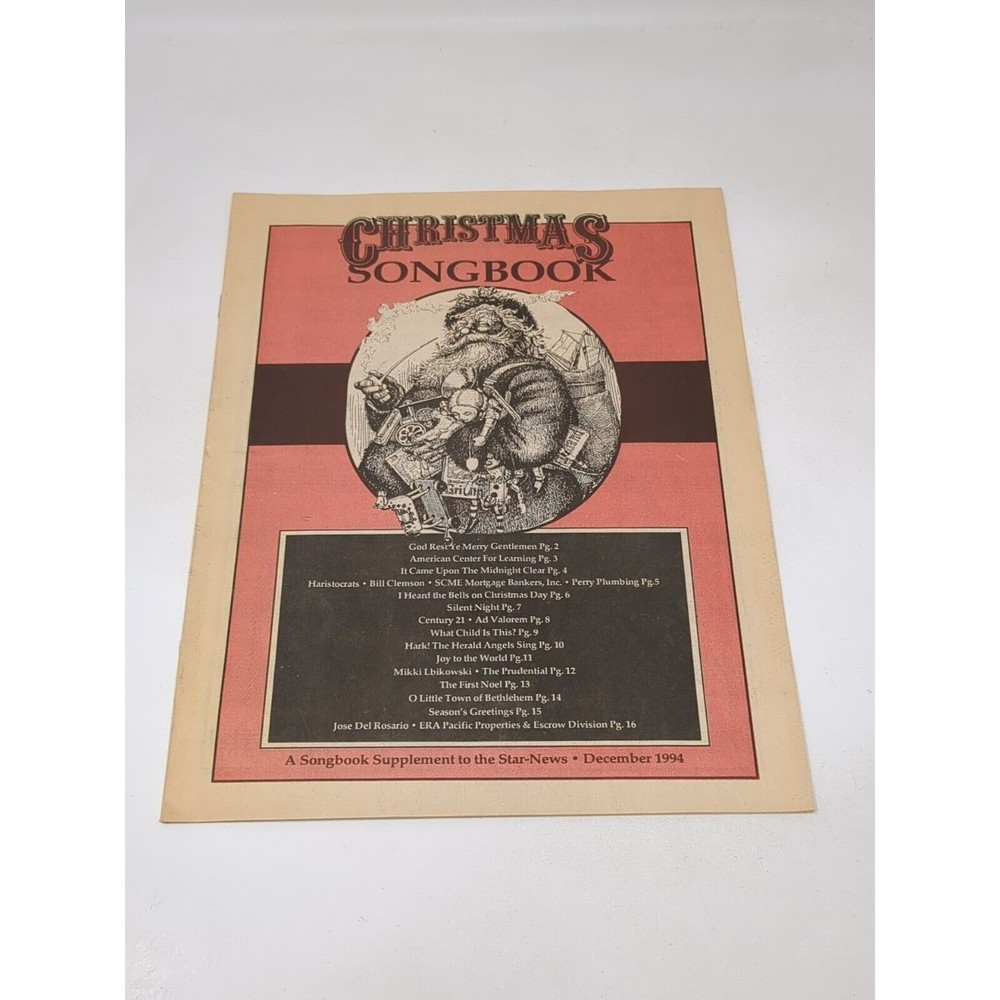 Chula‎ Vista Star News Newspaper Christmas Songbook Sheet Advertising California